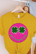 Load image into Gallery viewer, Smile St Patricks Day Glitter Graphic T Shirts
