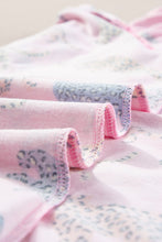 Load image into Gallery viewer, Pink Flower Print Short Sleeve High Waist Two Piece Shorts Set
