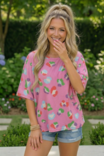 Load image into Gallery viewer, Colorful Leopard Print Waffle Knit Top in Pink
