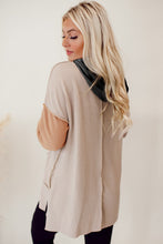 Load image into Gallery viewer, FASHION HOUSE- Smoke Gray Color Block High Low Textured Hoodie
