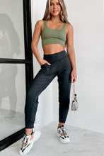 Load image into Gallery viewer, DEAR LOVE- Black Exposed Seam High Waist Pocketed Joggers
