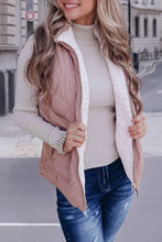 Load image into Gallery viewer, Pink Fleece Lined Quilted Vest Coats
