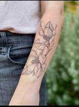 Load image into Gallery viewer, Nature Tats Temp Tattoo - MAGNOLIA FLOWERS
