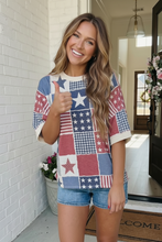Load image into Gallery viewer, Stars and Stripes Patchwork Oversized Top
