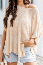 Load image into Gallery viewer, Slit Boat Neck Half Sleeve Knit Top- SYNZ
