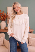 Load image into Gallery viewer, Fringe Forward Cream Knit Sweater
