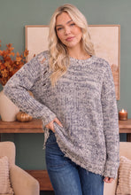Load image into Gallery viewer, Cozy Days Distressed Marled Knit Sweater
