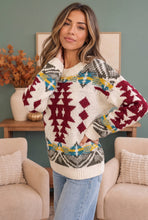 Load image into Gallery viewer, Movie Night Aztec Knit Sweater
