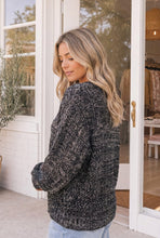 Load image into Gallery viewer, Campfire Marled Knit Sweater in Black
