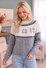 Load image into Gallery viewer, Snowflake Fair Isle Colorblock Pullover Sweater
