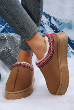 Load image into Gallery viewer, Chestnut Suede Contrast Print Plush Lined Snow Boots
