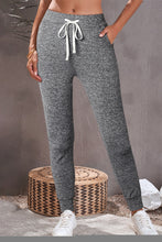 Load image into Gallery viewer, LILLY- Gray Drawstring Waist Pocketed Joggers
