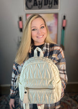 Load image into Gallery viewer, SP24- Take It with You Quilted Mini Backpack in Cream
