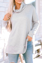 Load image into Gallery viewer, LILLY- Gray Cowl Neck Shift Tunic Top
