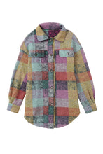 Load image into Gallery viewer, FASHION HOUSE- Multicolor Brushed Plaid Pocketed Oversize Shacket
