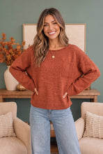Load image into Gallery viewer, Freshen Up Cozy Rust Knit Sweater
