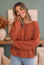 Load image into Gallery viewer, Freshen Up Cozy Rust Knit Sweater
