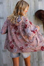 Load image into Gallery viewer, Find Love Bronze Long Sleeve Floral Print Open Cardigan Hoodie
