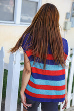 Load image into Gallery viewer, Forget Me Not Royal Blue Stripe Short Sleeve Dolman Sweater

