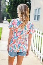 Load image into Gallery viewer, Perfect Find Ivory Floral Leaf Print Short Sleeve Babydoll Top
