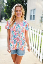 Load image into Gallery viewer, Perfect Find Ivory Floral Leaf Print Short Sleeve Babydoll Top
