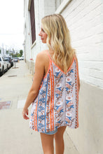 Load image into Gallery viewer, Sunny Days Coral Ruffle V Neck Floral Print Sleeveless Top

