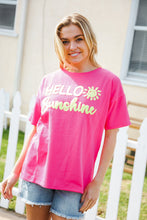 Load image into Gallery viewer, Hello Sunshine Pink/Yellow Embroidered French Terry Pullover
