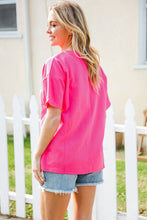 Load image into Gallery viewer, Hello Sunshine Pink/Yellow Embroidered French Terry Pullover
