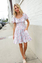 Load image into Gallery viewer, Lock Eyes Cream Floral Print Sweetheart Neck Fit &amp; Flare Dress
