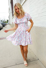 Load image into Gallery viewer, Lock Eyes Cream Floral Print Sweetheart Neck Fit &amp; Flare Dress
