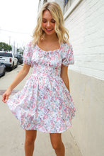 Load image into Gallery viewer, Lock Eyes Cream Floral Print Sweetheart Neck Fit &amp; Flare Dress
