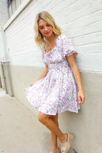 Load image into Gallery viewer, Lock Eyes Cream Floral Print Sweetheart Neck Fit &amp; Flare Dress

