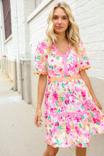 Load image into Gallery viewer, Beautiful You Rose Floral Print Ric Rack Trim Babydoll Dress
