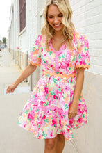Load image into Gallery viewer, Beautiful You Rose Floral Print Ric Rack Trim Babydoll Dress
