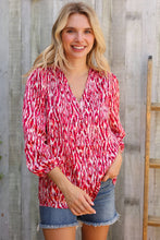Load image into Gallery viewer, Perfectly You Berry Satin Button-Down V Neck Blouse
