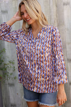 Load image into Gallery viewer, On A Wild Streak V Neck Fabric Button Detail Blouse
