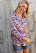 Load image into Gallery viewer, On A Wild Streak V Neck Fabric Button Detail Blouse
