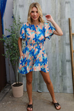 Load image into Gallery viewer, Feeling Bold Turquoise Floral Smocked Waist Flutter Sleeve Romper
