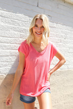 Load image into Gallery viewer, Summer Vibes Coral Relaxed Fit Jacquard Knitted Top
