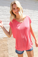 Load image into Gallery viewer, Summer Vibes Coral Relaxed Fit Jacquard Knitted Top
