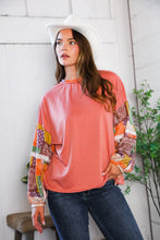 Load image into Gallery viewer, Wanderlust Patchwork Long Sleeve Top

