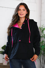 Load image into Gallery viewer, Glow Up Pink and Black Hooded Jacket
