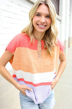 Load image into Gallery viewer, Lock Eyes Coral Notched Neck Drop Shoulder Sweater Top
