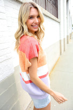 Load image into Gallery viewer, Lock Eyes Coral Notched Neck Drop Shoulder Sweater Top
