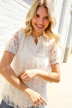 Load image into Gallery viewer, Classy Chic Ivory Swiss Dot Chiffon Button Yoke Lined Blouse
