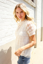 Load image into Gallery viewer, Classy Chic Ivory Swiss Dot Chiffon Button Yoke Lined Blouse
