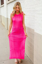 Load image into Gallery viewer, The Perfect Find Hot Pink Pointelle Sleeveless Side Slit Midi Coverup

