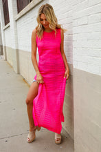 Load image into Gallery viewer, The Perfect Find Hot Pink Pointelle Sleeveless Side Slit Midi Coverup
