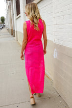 Load image into Gallery viewer, The Perfect Find Hot Pink Pointelle Sleeveless Side Slit Midi Coverup
