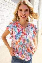 Load image into Gallery viewer, Perfect Find Ivory Floral Leaf Print Short Sleeve Babydoll Top
